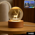 Crystal Ball Night Light – Engraved Glass with Wood Base
