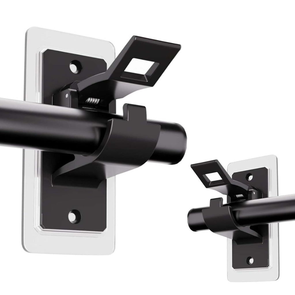 Adjustable Plastic Nail-Free Curtain Rod Clip (Pair)