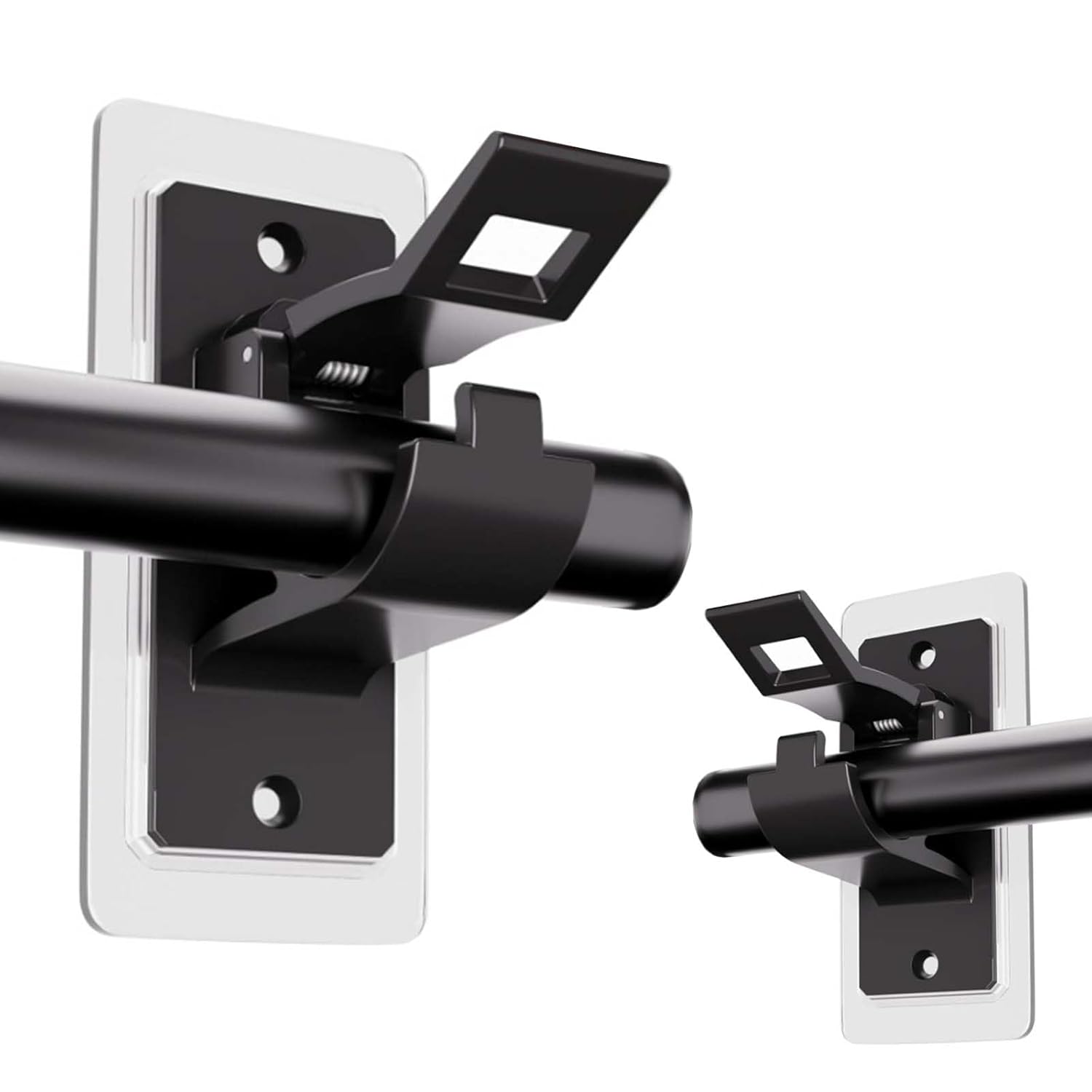 Adjustable Plastic Nail-Free Curtain Rod Clip (Pair)